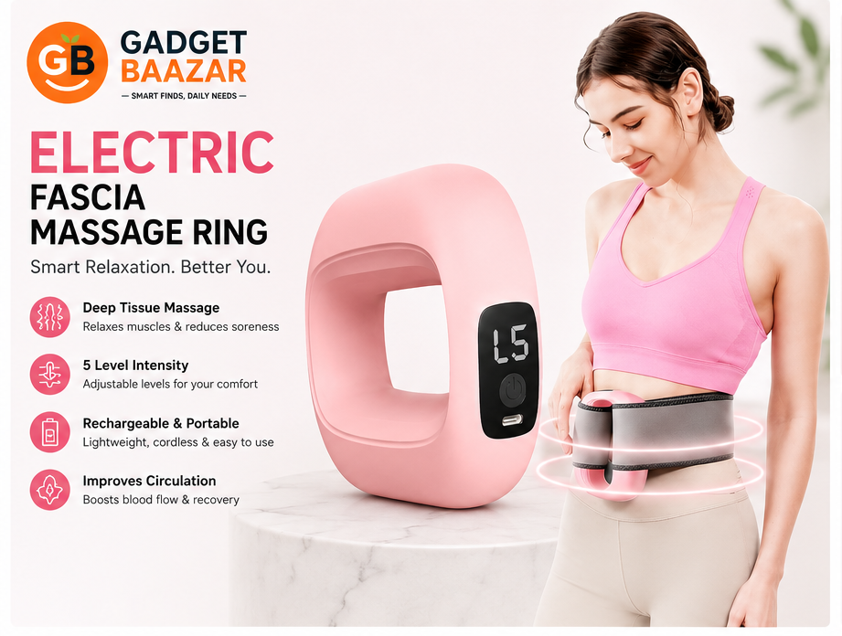 Electric Fascia Massage Ring rechargeable body massager for waist, abdomen, muscle relaxation and fitness recovery.